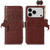 iPhone 18 Pro / 17 Pro Ostrich Pattern Genuine Leather RFID Phone Case - Coffee