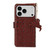 iPhone 18 Pro / 17 Pro Ostrich Pattern Genuine Leather RFID Phone Case - Coffee