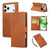 iPhone 18 Pro / 17 Pro Rose Flower Embossed 3-Card Slots Leather Phone Case - Brown