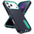 iPhone 18 Pro / 17 Pro Rugged PC + Silicone Phone Case with Holder - Dark Blue+Light Green