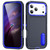 iPhone 18 Pro / 17 Pro Rugged PC + Silicone Phone Case with Holder - Dark Blue+Royal Blue