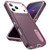 iPhone 18 Pro / 17 Pro Rugged PC + Silicone Phone Case with Holder - Purple+Pink