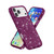 iPhone 18 Pro / 17 Pro Shockproof Terminator Glitter Powder Phone Case - Cherry Red