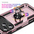 iPhone 18 Pro / 17 Pro Shockproof TPU Hybrid PC Phone Case with Holder - Rose Gold