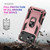 iPhone 18 Pro / 17 Pro Shockproof TPU Hybrid PC Phone Case with Holder - Rose Gold