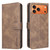 iPhone 18 Pro / 17 Pro Solid Color Calfskin Texture RFID Vegan Leather Phone Case - Brown