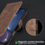 iPhone 18 Pro / 17 Pro Solid Color Calfskin Texture RFID Vegan Leather Phone Case - Brown