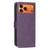 iPhone 18 Pro / 17 Pro Solid Color Calfskin Texture RFID Vegan Leather Phone Case - Purple