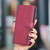 iPhone 18 Pro / 17 Pro Solid Color Calfskin Texture RFID Vegan Leather Phone Case - Red