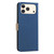 iPhone 18 Pro / 17 Pro Splicing Color Hollow Flower Pattern RFID Leather Phone Case - Dark Blue