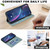 iPhone 18 Pro / 17 Pro Splicing Color Hollow Flower Pattern RFID Leather Phone Case - Green