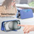 iPhone 18 Pro / 17 Pro Splitable Electroplated MagSafe RFID Anti-theft Leather Phone Case with Lens Film - Blue