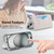 iPhone 18 Pro / 17 Pro Splitable Electroplated MagSafe RFID Anti-theft Leather Phone Case with Lens Film - Silver