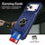 iPhone 18 Pro / 17 Pro TPU+PC Shockproof Card Phone Case with Metal Ring Holder - Blue