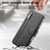 iPhone 18 Pro / 17 Pro Twill Fabric MagSafe RFID Anti-theft Zipper Wallet Leather Phone Case - Black