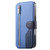 iPhone 18 Pro / 17 Pro Twill Fabric MagSafe RFID Anti-theft Zipper Wallet Leather Phone Case - Dark Blue