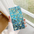 iPhone 18 Pro 3D Pattern Leather Phone Case - Blue Base Apricot Flower