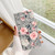 iPhone 18 Pro 3D Pattern Leather Phone Case - Gray Base Flower