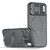 iPhone 18 Pro Armor Magnetic Holder PC Hybrid TPU Phone Case - Frosted Black