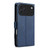 iPhone 18 Pro AZNS A2 Series Tri-Card Wallet RFID Vegan Leather Phone Case with Strap - Blue