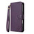 iPhone 18 Pro AZNS A2 Series Tri-Card Wallet RFID Vegan Leather Phone Case with Strap - Purple