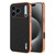 iPhone 18 Pro AZNS Electroplated Edge Carbon Fiber Texture Phone Case - Black
