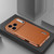 iPhone 18 Pro AZNS Electroplated Edge Carbon Fiber Texture Phone Case - Brown