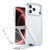 iPhone 18 Pro Bright Color Clear MagSafe Lens Frame Holder Phone Case - White