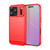 iPhone 18 Pro Brushed Texture Carbon Fiber TPU Phone Case - Red