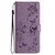 iPhone 18 Pro Butterflies and Flowers Leather Phone Case - Purple