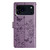 iPhone 18 Pro Butterflies and Flowers Leather Phone Case - Purple