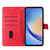 iPhone 18 Pro Butterflies and Flowers Leather Phone Case - Red