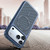 iPhone 18 Pro Carbon Fiber Texture Vegan Leather Magnetic Phone Case - Blue