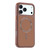 iPhone 18 Pro Carbon Fiber Texture Vegan Leather Magnetic Phone Case - Brown