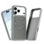 iPhone 18 Pro Carbon Fiber Texture Vegan Leather Magnetic Phone Case - Grey
