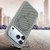 iPhone 18 Pro Carbon Fiber Texture Vegan Leather Magnetic Phone Case - Grey