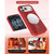 iPhone 18 Pro Color Contrast Magnetic Phone Case with Wrist Strap - White