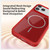iPhone 18 Pro Color Contrast Magnetic Phone Case with Wrist Strap - White
