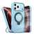 iPhone 18 Pro Colored Cooling 360 Degree Rotation Ring Holder Magnetic Phone Case - Blue