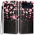 iPhone 18 Pro Colorful Painting Vegan Leather Phone Case with Lanyard - Hearts