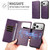 iPhone 18 Pro Cowhide Leather Texture RFID Detachable 2 in 1 Magnetic Vegan Leather Phone Case - Purple