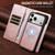 iPhone 18 Pro Cowhide Leather Texture RFID Detachable 2 in 1 Magnetic Vegan Leather Phone Case - Rose Gold