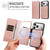 iPhone 18 Pro Cowhide Leather Texture RFID Detachable 2 in 1 Magnetic Vegan Leather Phone Case - Rose Gold