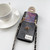 iPhone 18 Pro Denim Patterned Rabbit Card Bag Phone Case with Crossbody Chain - Apricot