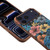iPhone 18 Pro Denior Vintage Boho Embroidery Style Magnetic Protective Phone Case - Blue
