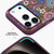iPhone 18 Pro Denior Vintage Boho Embroidery Style Magnetic Protective Phone Case - Purple