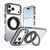 iPhone 18 Pro Dual Color Clear 360 Degree Rotation Holder Magnetic Phone Case - Black