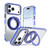 iPhone 18 Pro Dual Color Clear 360 Degree Rotation Holder Magnetic Phone Case - Dark Blue