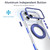 iPhone 18 Pro Dual Color Clear 360 Degree Rotation Holder Magnetic Phone Case - Dark Blue