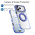 iPhone 18 Pro Dual Color Clear 360 Degree Rotation Holder Magnetic Phone Case - Dark Blue